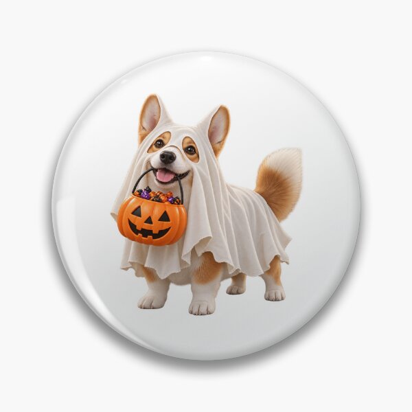 Item preview, Ghost Costume Corgi Pumpkin designed and sold by TrendTribeTP.