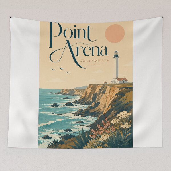 Item preview, Point Arena California Lighthouse Above Mendocino Coast Cliffs designed and sold by Places On Earth.