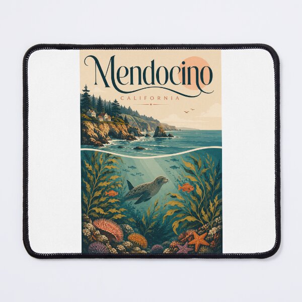 Item preview, Mendocino California Pacific Coast with Marine Wildlife designed and sold by Places On Earth.