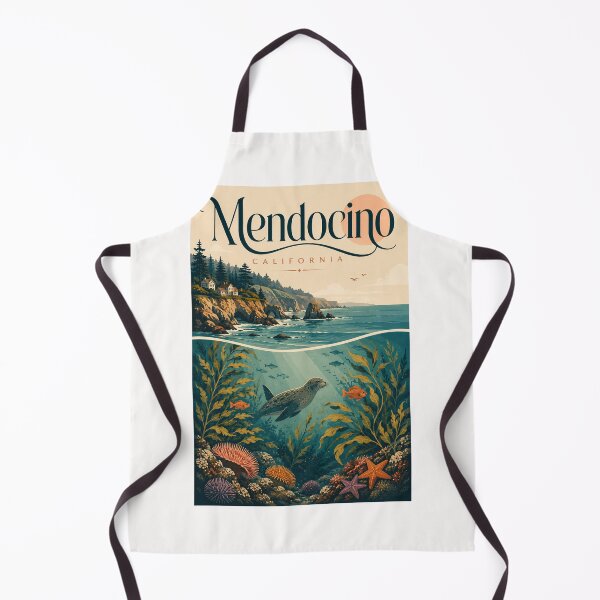 Item preview, Mendocino California Pacific Coast with Marine Wildlife designed and sold by Places On Earth.