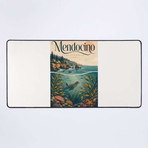 Item preview, Mendocino California Pacific Coast with Marine Wildlife designed and sold by Places On Earth.