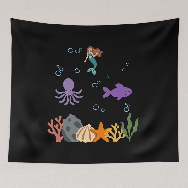 Item preview, Mermaid underwater children octopus fish ocean designed and sold by Sir-Freaky.