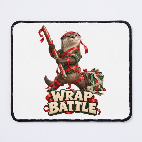 Item preview, Wrap Battle Christmas Otter designed and sold by TrendTribeTP.