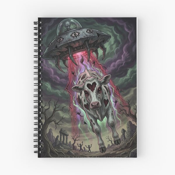 Item preview, Cows In Danger The Pink Abduction - Alien UFO Cow Abduction designed and sold by Margot’s Creative World.