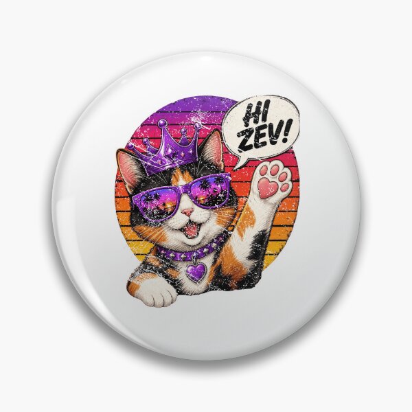Item preview, Hi Zev Cool Retro Sunglasses Cat Purple Crown Synthwave Graphic designed and sold by QLShop.