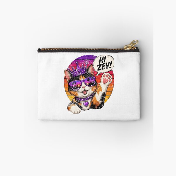 Item preview, Hi Zev Cool Retro Sunglasses Cat Purple Crown Synthwave Graphic designed and sold by QLShop.