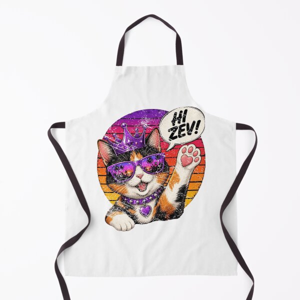 Item preview, Hi Zev Cool Retro Sunglasses Cat Purple Crown Synthwave Graphic designed and sold by QLShop.
