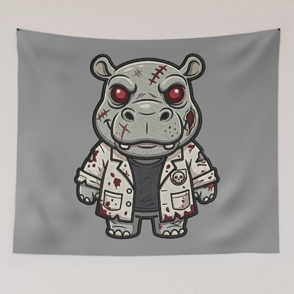 Item preview, Hippo Halloween Zombie Doctor Monster Spooky Art designed and sold by ArtDesignTp.