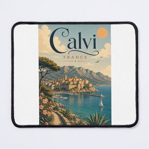 Item preview, Calvi Corsica France Citadel Over Mediterranean Harbor designed and sold by Aryabek.