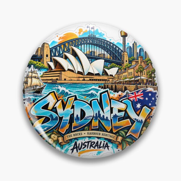 Item preview, Sydney Australia – Opera House, Harbour Bridge & Harbour Heritage Graffiti Art designed and sold by URBIVO.