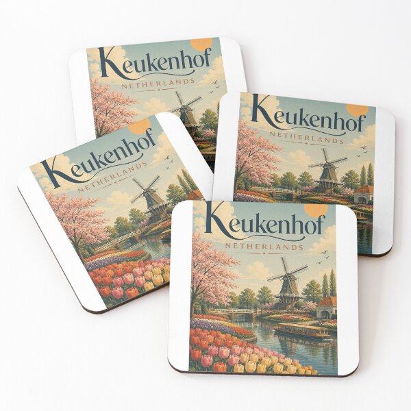 Item preview, Keukenhof Netherlands Tulip Gardens with Dutch Windmill designed and sold by Aryabek.