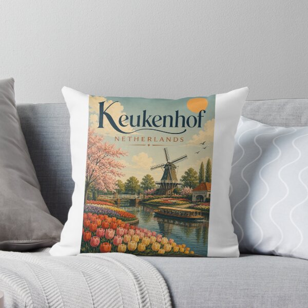 Item preview, Keukenhof Netherlands Tulip Gardens with Dutch Windmill designed and sold by Aryabek.
