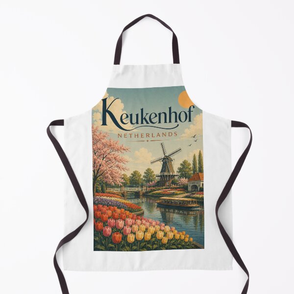 Item preview, Keukenhof Netherlands Tulip Gardens with Dutch Windmill designed and sold by Aryabek.