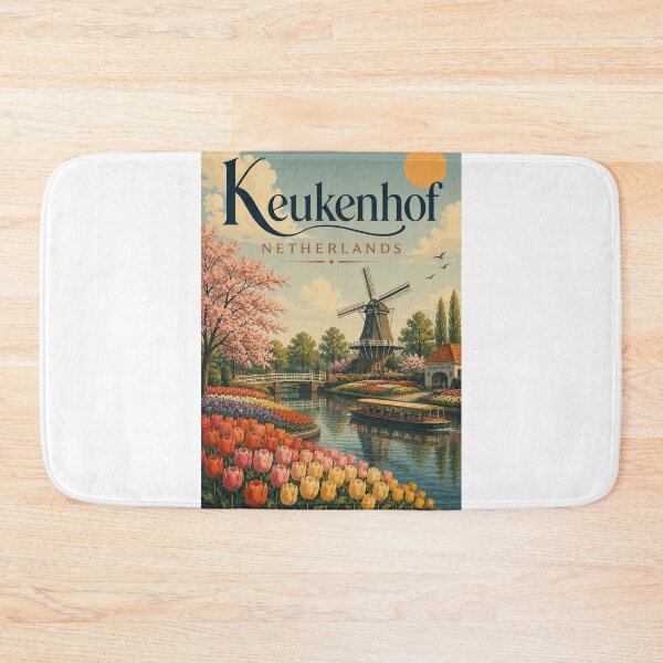 Item preview, Keukenhof Netherlands Tulip Gardens with Dutch Windmill designed and sold by Aryabek.