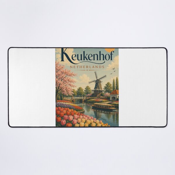 Item preview, Keukenhof Netherlands Tulip Gardens with Dutch Windmill designed and sold by Aryabek.