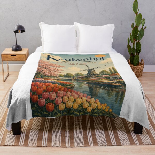 Item preview, Keukenhof Netherlands Tulip Gardens with Dutch Windmill designed and sold by Aryabek.