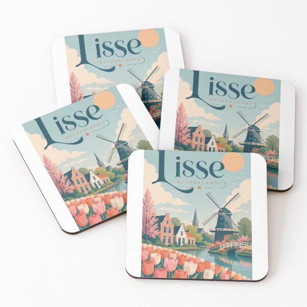 Item preview, Lisse Netherlands Tulip Fields with Dutch Windmill and Canal designed and sold by Aryabek.