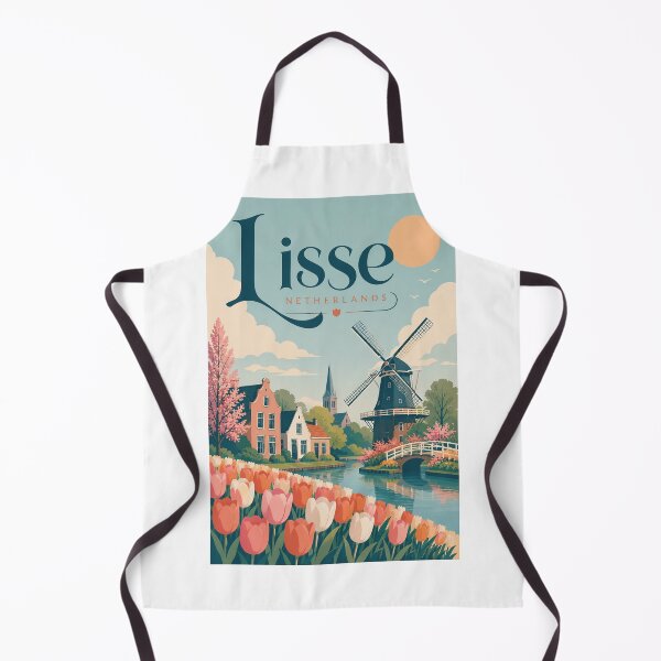 Item preview, Lisse Netherlands Tulip Fields with Dutch Windmill and Canal designed and sold by Aryabek.