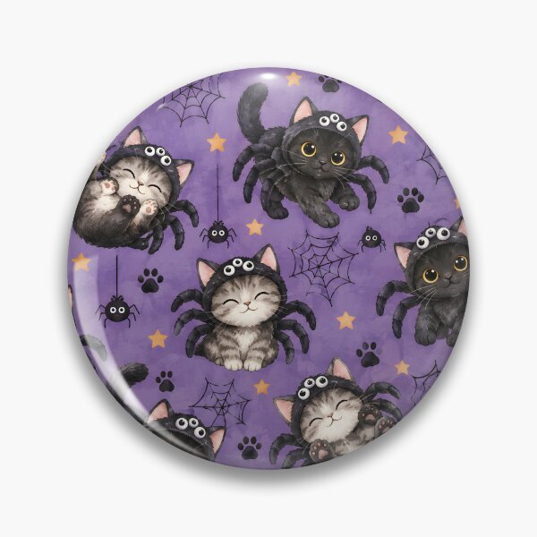 Item preview, Kawaii Halloween Spider Cats Seamless Pattern designed and sold by blankTeeShirt.