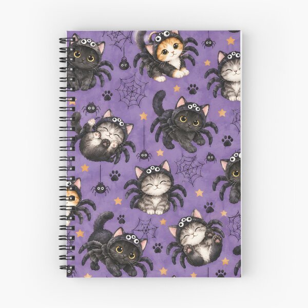 Item preview, Kawaii Halloween Spider Cats Seamless Pattern designed and sold by blankTeeShirt.