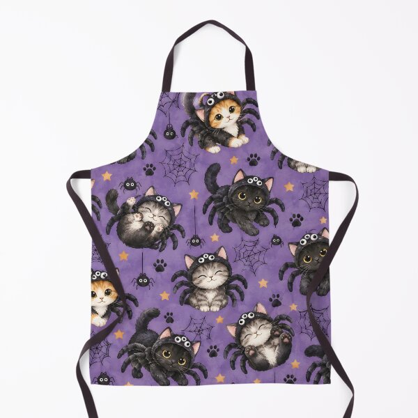Item preview, Kawaii Halloween Spider Cats Seamless Pattern designed and sold by blankTeeShirt.