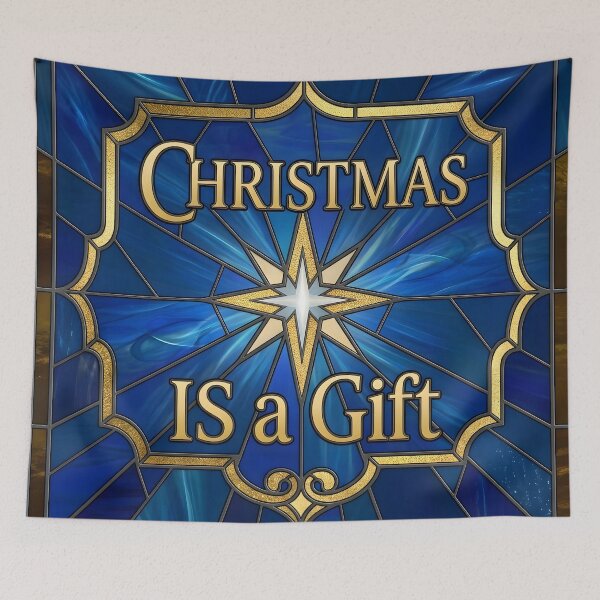 Item preview, Christmas Is A Gift - Stained Glass Star designed and sold by Sybille-Yates.