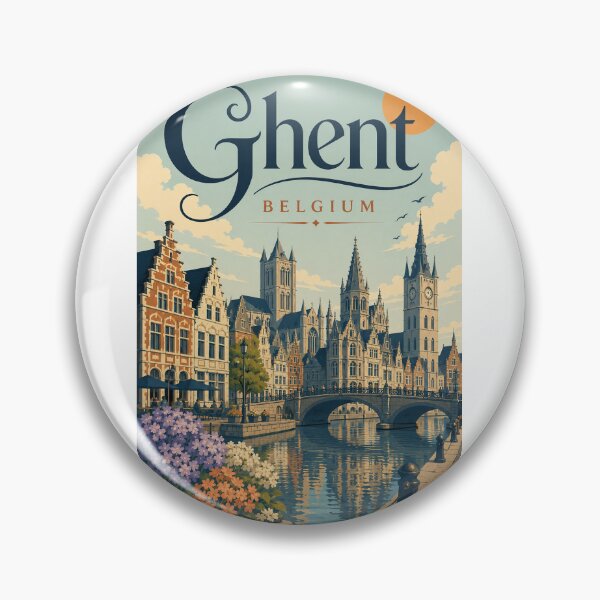 Item preview, Ghent Belgium Historic Cityscape Along the Leie River designed and sold by Aryabek.