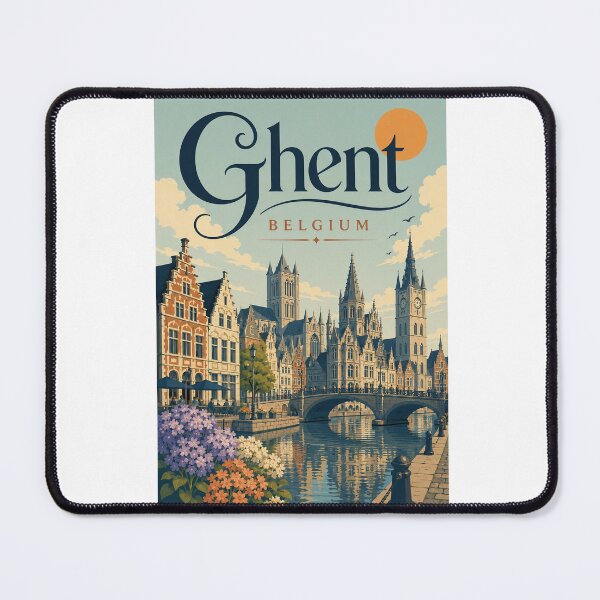 Item preview, Ghent Belgium Historic Cityscape Along the Leie River designed and sold by Aryabek.