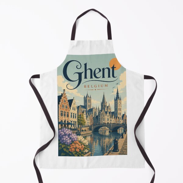 Item preview, Ghent Belgium Historic Cityscape Along the Leie River designed and sold by Aryabek.