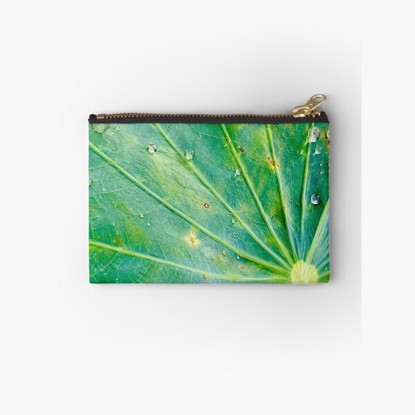 Item preview, Water Droplets On Radial Lotus Leaf - Zen Botanical Macro Pattern Photography designed and sold by kimwhatbely.