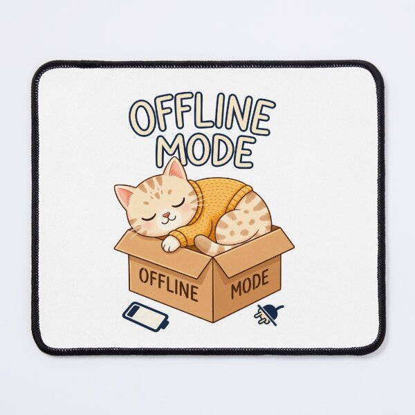 Item preview, Cute Cat Sleeping In Box Offline Mode designed and sold by Nicha Studio.