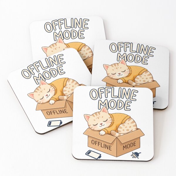Item preview, Cute Cat Sleeping In Box Offline Mode designed and sold by Nicha Studio.