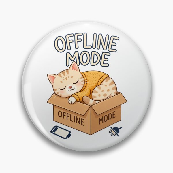 Item preview, Cute Cat Sleeping In Box Offline Mode designed and sold by Nicha Studio.