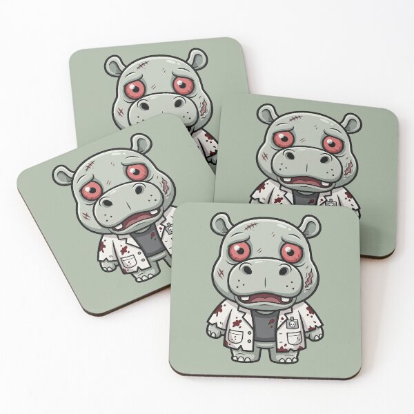 Item preview, Cute Hippo Zombie Doctor  Monster Halloween Spooky Art designed and sold by ArtDesignTp.