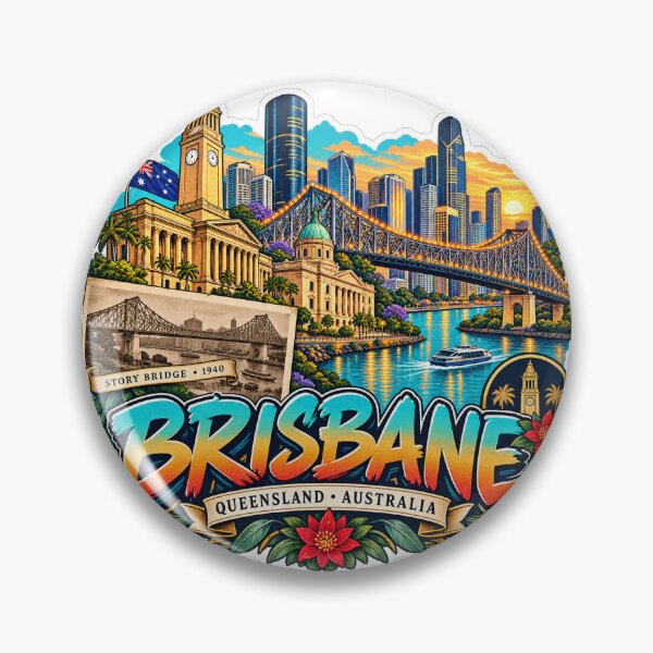 Item preview, Brisbane River City – Vibrant Skyline & Historic Landmarks designed and sold by URBIVO.