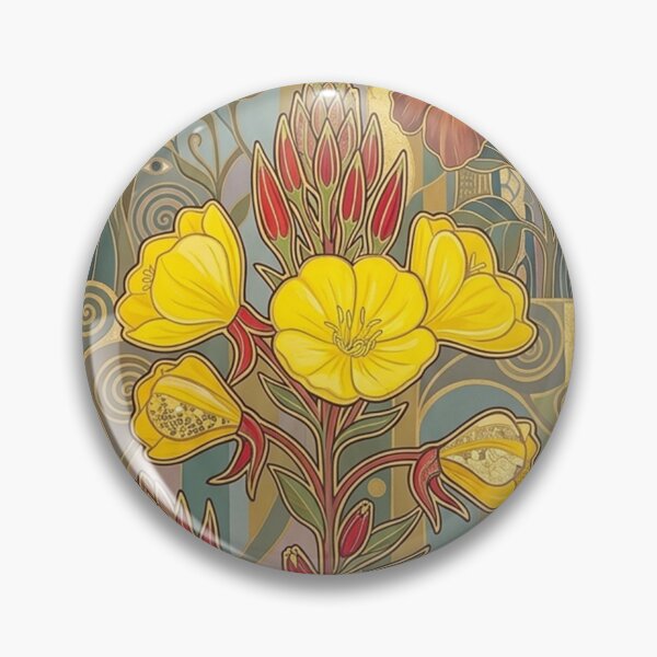 Item preview, Geometric Monolith of the Sundrop: Art Nouveau Oenothera Fruticosa designed and sold by FreiherrPK.