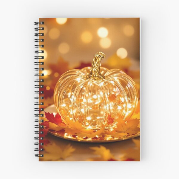 Item preview, Glowing Glass Pumpkin with Fairy Lights — Cozy Autumn Bokeh Print designed and sold by LYAN-STORE.