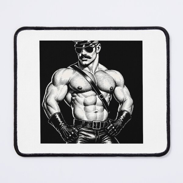 Item preview, Retro Gay Leather Uniform Daddy Tom Of Finland Tribute Berlin German Pride Graphic Design designed and sold by emerie-boswell.