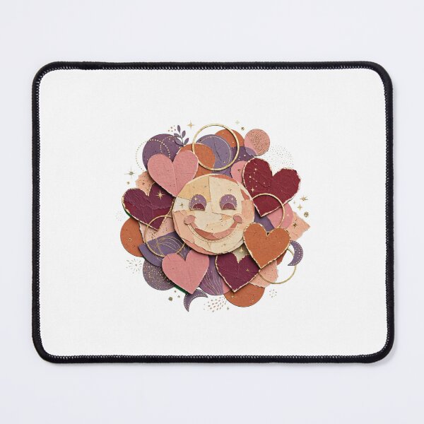 Item preview, Surreal Collage Smiley Face with Vintage Paper Hearts designed and sold by Emamohamed.