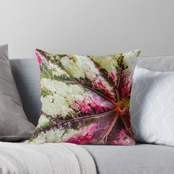 Item preview, Rex Begonia Foliage Texture - Magenta Pink And Silver Painted Leaf Art designed and sold by kimwhatbely.
