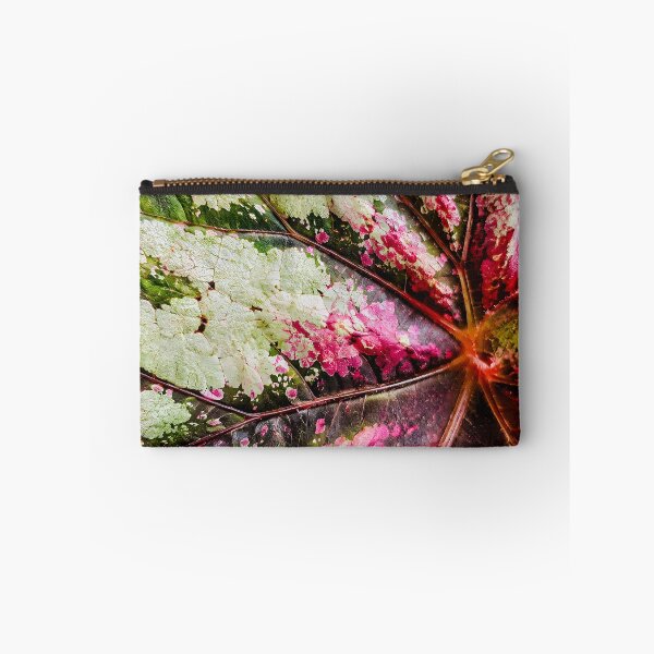 Item preview, Rex Begonia Foliage Texture - Magenta Pink And Silver Painted Leaf Art designed and sold by kimwhatbely.