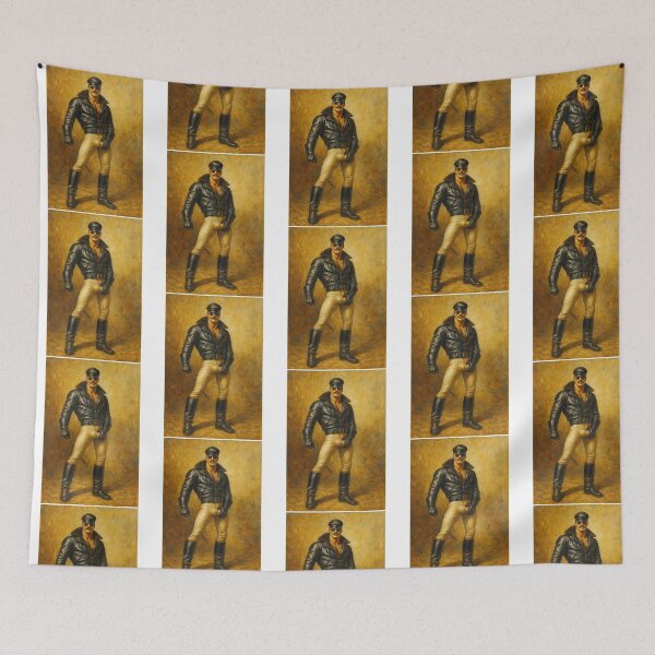 Item preview, Tom Of Finland Leather Daddy Oil Painting designed and sold by emerie-boswell.
