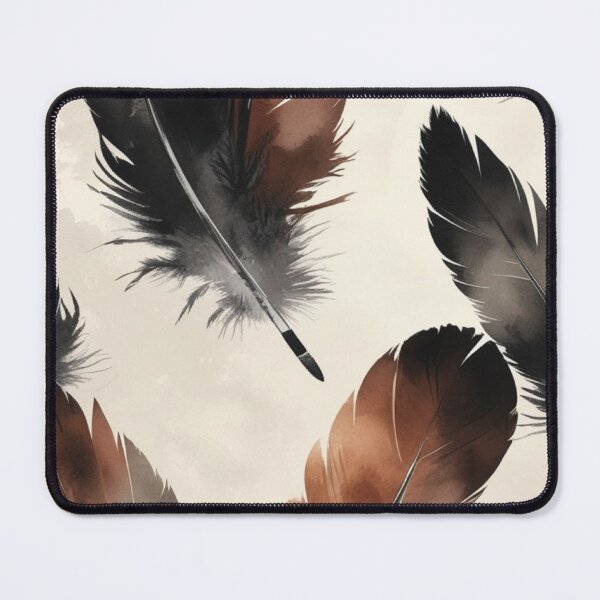 Item preview, Boho Watercolor Feathers Pattern — Earthy Brown and Black Feather Ar designed and sold by LYAN-STORE.