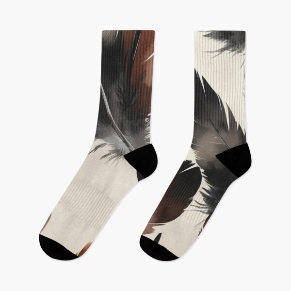 Item preview, Boho Watercolor Feathers Pattern — Earthy Brown and Black Feather Ar designed and sold by LYAN-STORE.
