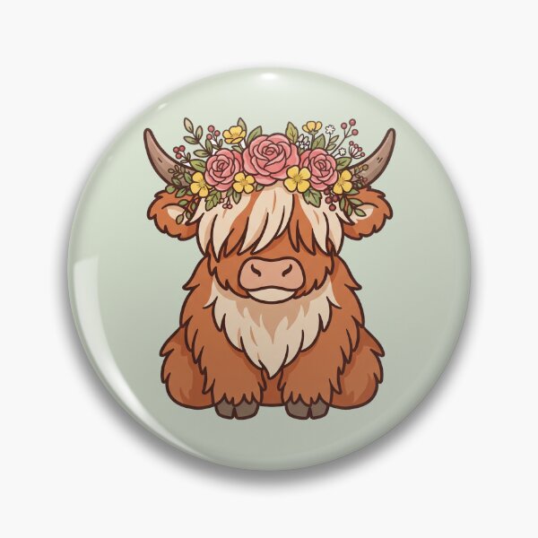 Item preview, Highland Cow with Flower Crown designed and sold by Rariks.