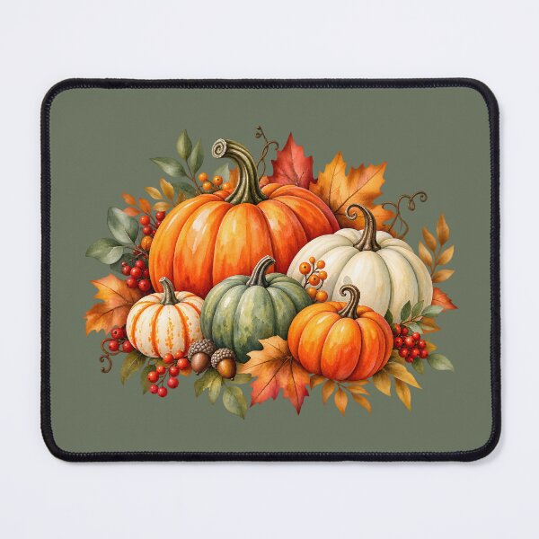Item preview, Watercolor Autumn Pumpkin Harvest with Fall Leaves designed and sold by blankTeeShirt.
