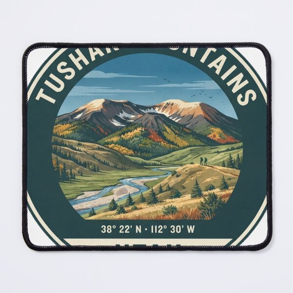 Item preview, Tushar Mountains Utah Vintage Hiking Badge designed and sold by mnkyride.