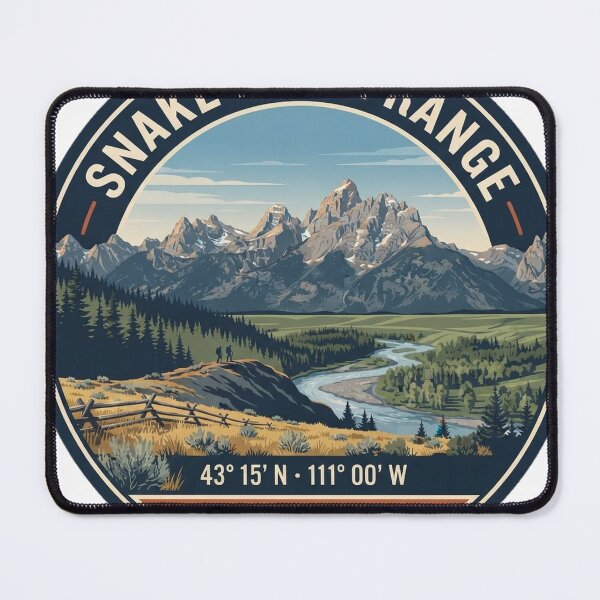Item preview, Snake River Range Wyoming Idaho Vintage Hiking Badge designed and sold by mnkyride.