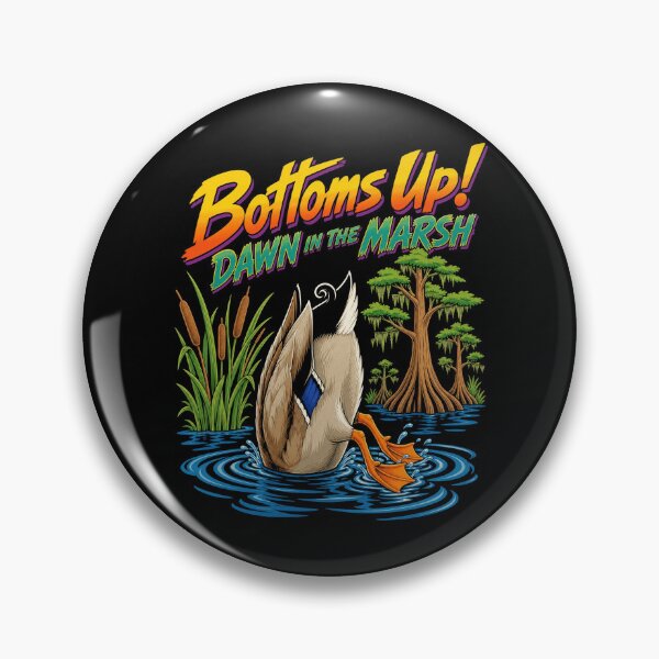 Item preview, Bottoms Up Dawn In The Marsh Funny Duck Hunting Mallard Graphic designed and sold by TheHellIWontSh.