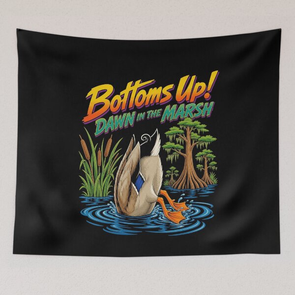 Item preview, Bottoms Up Dawn In The Marsh Funny Duck Hunting Mallard Graphic designed and sold by TheHellIWontSh.